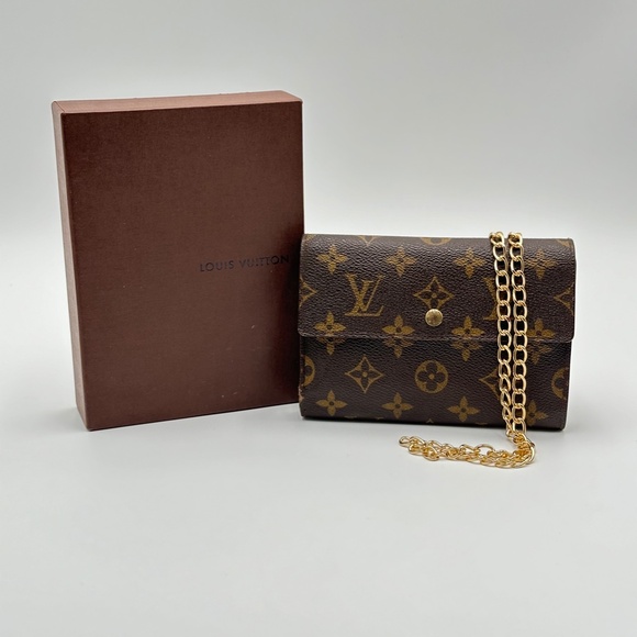 Authentic Louis Vuitton Monogram Porte Tresor Papier Passport Wallet Crossbody - Picture 1 of 16